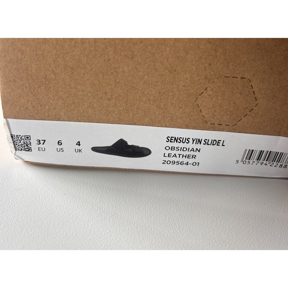 Vivobarefoot Sensus Yin Slides Black Leather Sandals Shoes NIB 37 - Picture 8 of 11